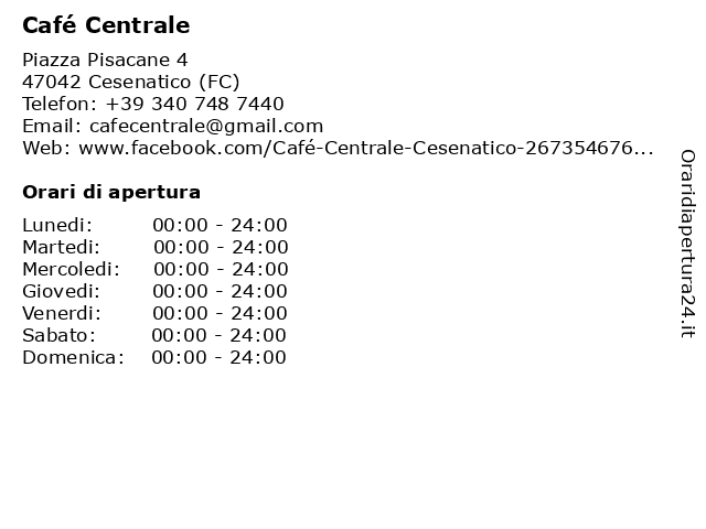 Café Centrale a Cesenatico (FC): indirizzo e orari di apertura