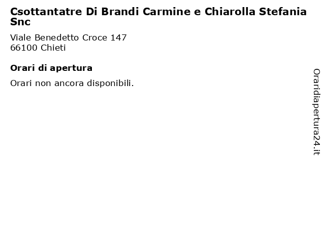 Csottantatre Di Brandi Carmine e Chiarolla Stefania Snc a Chieti: indirizzo e orari di apertura