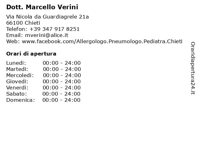 Dott. Marcello Verini a Chieti: indirizzo e orari di apertura