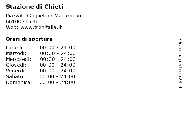 Stazione di Chieti a Chieti: indirizzo e orari di apertura