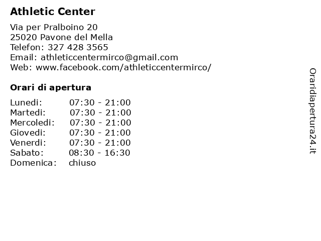 Athletic Center a Cigole: indirizzo e orari di apertura
