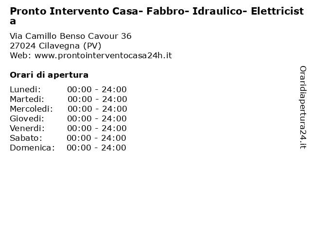 Pronto Intervento Casa- Fabbro- Idraulico- Elettricista a Cilavegna (PV): indirizzo e orari di apertura