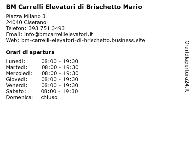 BM Carrelli Elevatori di Brischetto Mario a Ciserano: indirizzo e orari di apertura