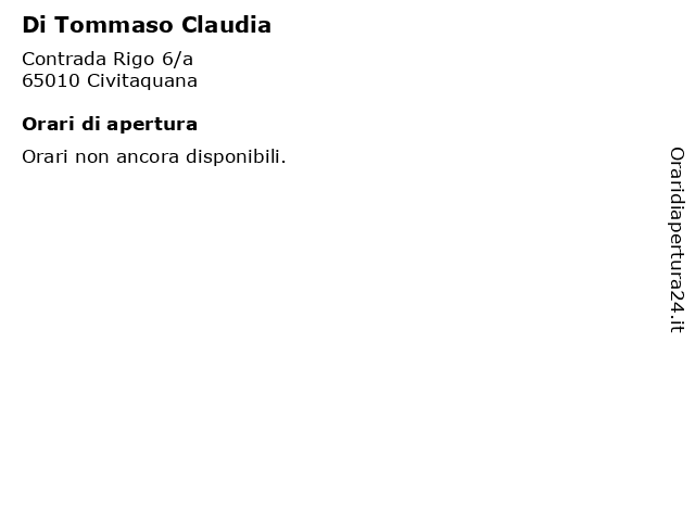 Di Tommaso Claudia a Civitaquana: indirizzo e orari di apertura