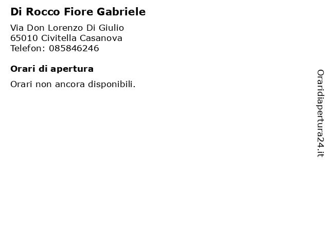 Di Rocco Fiore Gabriele a Civitella Casanova: indirizzo e orari di apertura