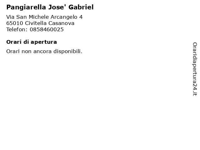 Pangiarella Jose' Gabriel a Civitella Casanova: indirizzo e orari di apertura