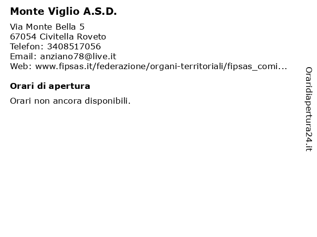 Monte Viglio A.S.D. a Civitella Roveto: indirizzo e orari di apertura