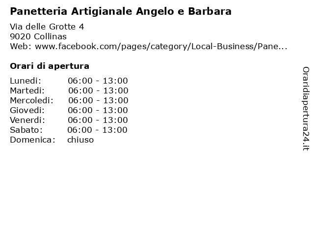 Panetteria Artigianale Angelo e Barbara a Collinas: indirizzo e orari di apertura