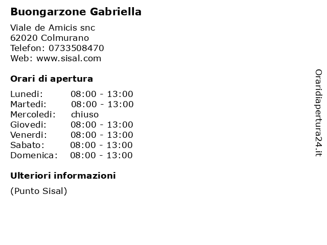 Buongarzone Gabriella a Colmurano: indirizzo e orari di apertura