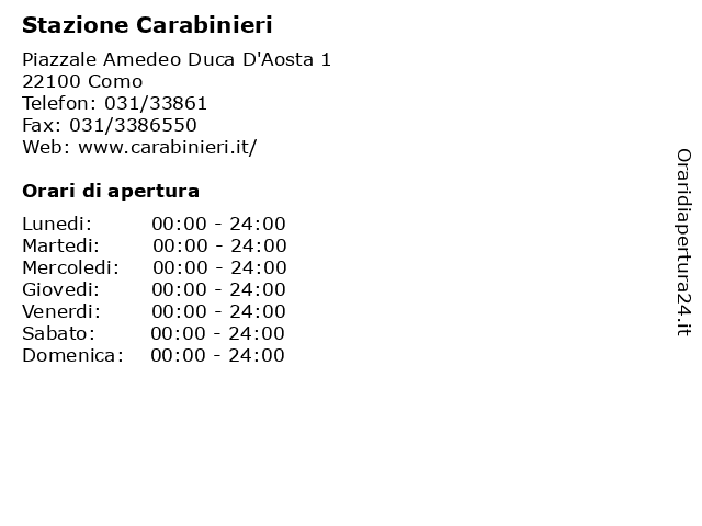 Stazione Carabinieri a Como: indirizzo e orari di apertura