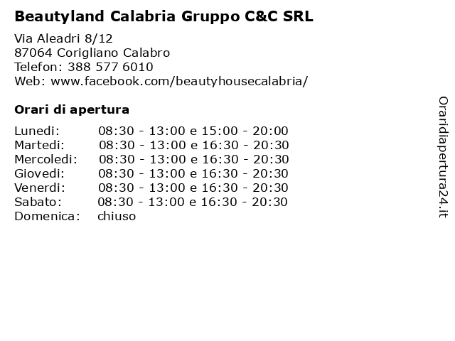 Beautyland Calabria Gruppo C&C SRL a Corigliano Calabro: indirizzo e orari di apertura