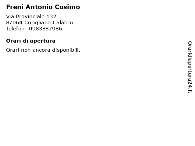 Freni Antonio Cosimo a Corigliano Calabro: indirizzo e orari di apertura