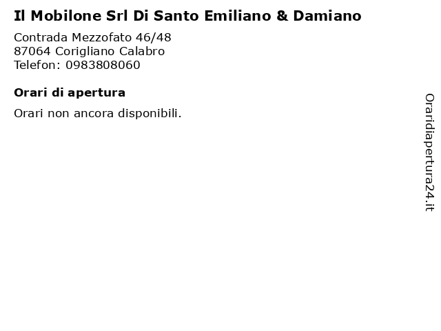 Il Mobilone Srl Di Santo Emiliano & Damiano a Corigliano Calabro: indirizzo e orari di apertura