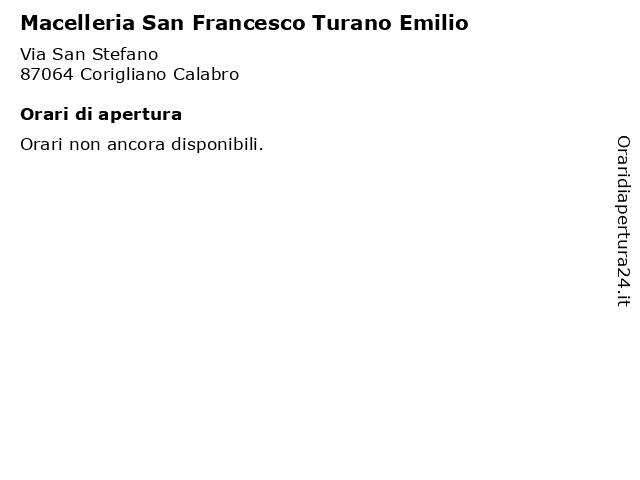 Macelleria San Francesco Turano Emilio a Corigliano Calabro: indirizzo e orari di apertura