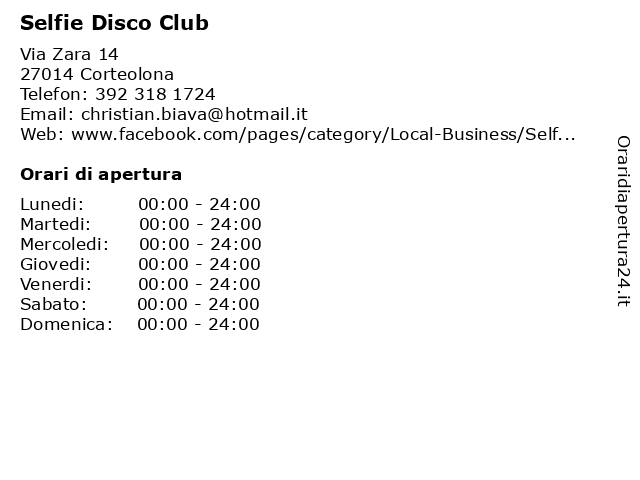 Selfie Disco Club a Corteolona: indirizzo e orari di apertura