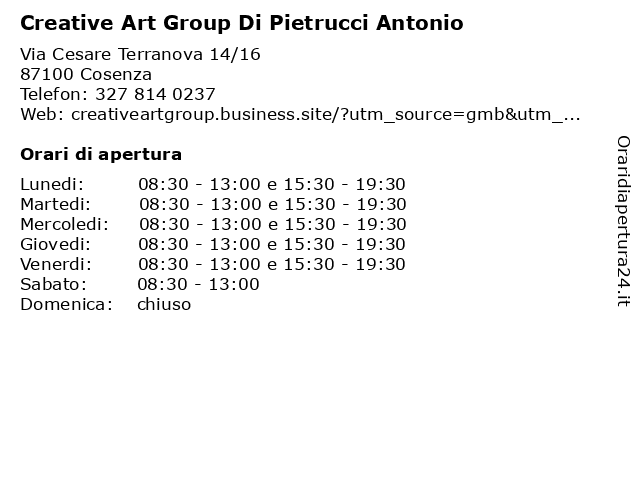 Creative Art Group Di Pietrucci Antonio a Cosenza: indirizzo e orari di apertura