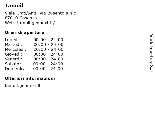 Tamoil a Cosenza: indirizzo e orari di apertura