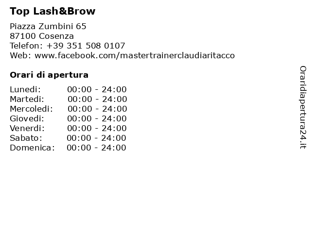 Top Lash&Brow a Cosenza: indirizzo e orari di apertura