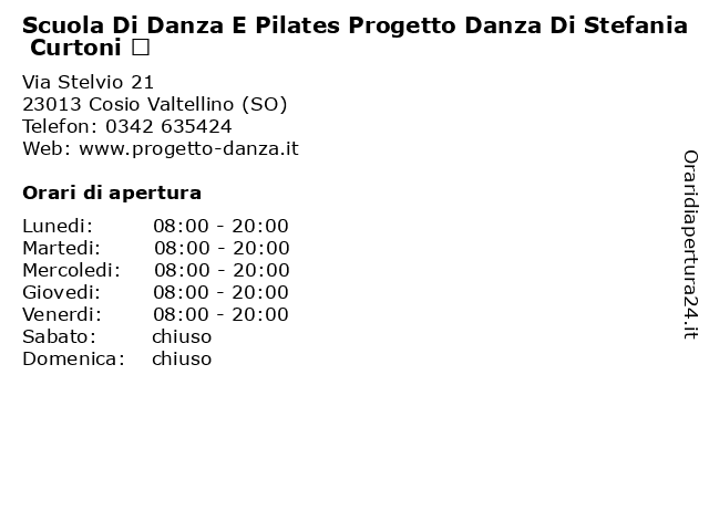 Scuola Di Danza E Pilates Progetto Danza Di Stefania Curtoni   a Cosio Valtellino (SO): indirizzo e orari di apertura