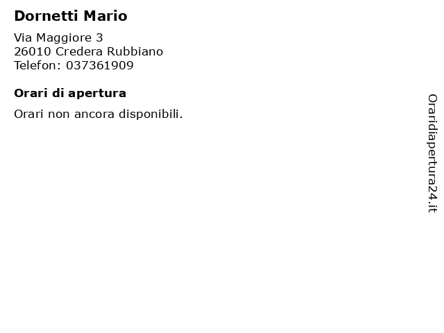 Dornetti Mario a Credera Rubbiano: indirizzo e orari di apertura