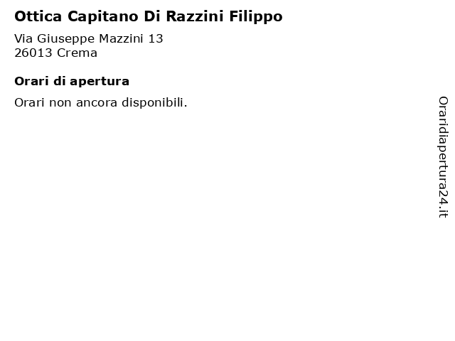 Ottica Capitano Di Razzini Filippo a Crema: indirizzo e orari di apertura