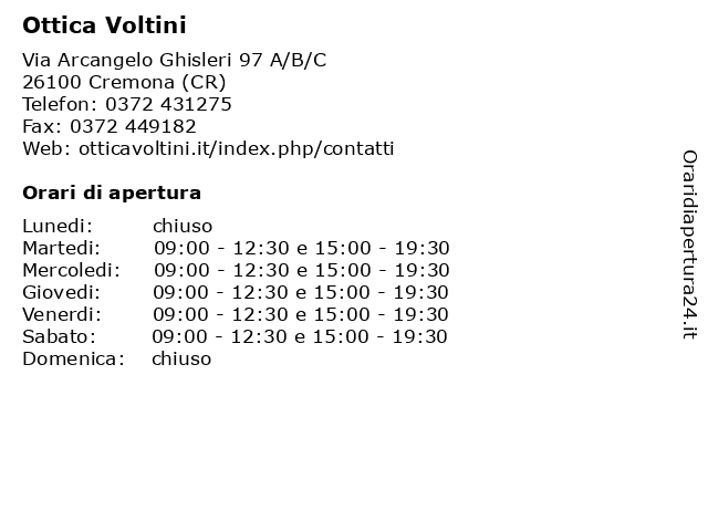 Ottica Voltini a Cremona (CR): indirizzo e orari di apertura