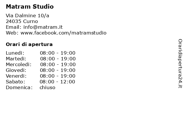 Matram Studio a Curno: indirizzo e orari di apertura