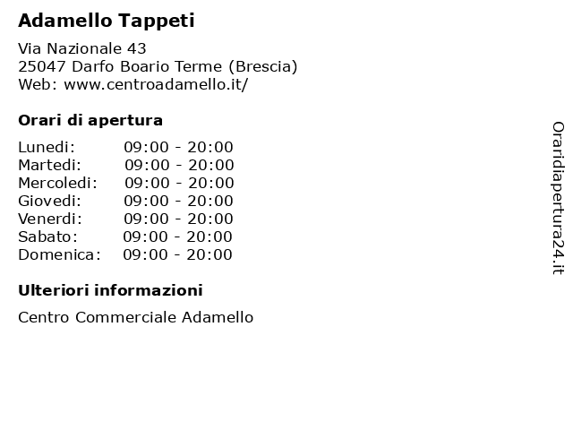 Adamello Tappeti a Darfo Boario Terme (Brescia): indirizzo e orari di apertura