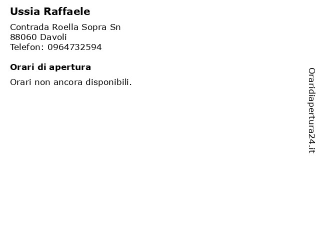 Ussia Raffaele a Davoli: indirizzo e orari di apertura