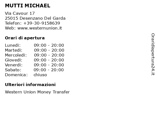 MUTTI MICHAEL a Desenzano Del Garda: indirizzo e orari di apertura