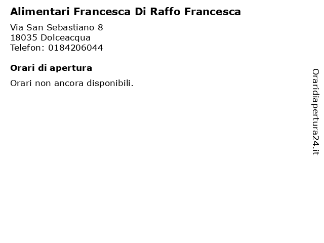 Alimentari Francesca Di Raffo Francesca a Dolceacqua: indirizzo e orari di apertura