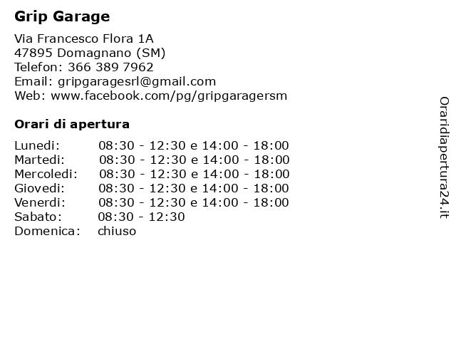 Grip Garage a Domagnano (SM): indirizzo e orari di apertura
