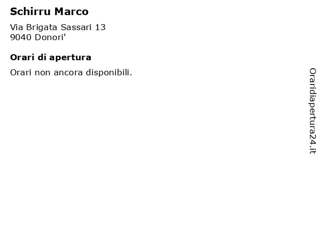 Schirru Marco a Donori': indirizzo e orari di apertura