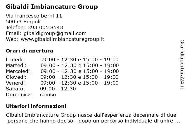 Gibaldi Imbiancature Group a Empoli: indirizzo e orari di apertura