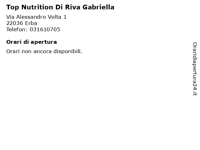 Top Nutrition Di Riva Gabriella a Erba: indirizzo e orari di apertura