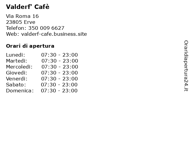 Valderf' Cafè a Erve: indirizzo e orari di apertura