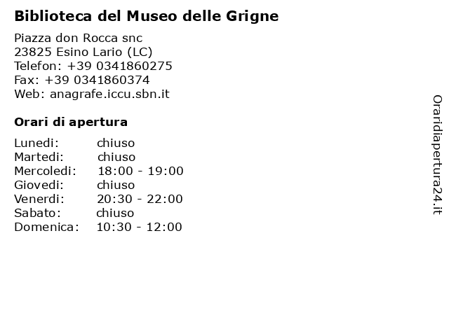Biblioteca del Museo delle Grigne a Esino Lario (LC): indirizzo e orari di apertura