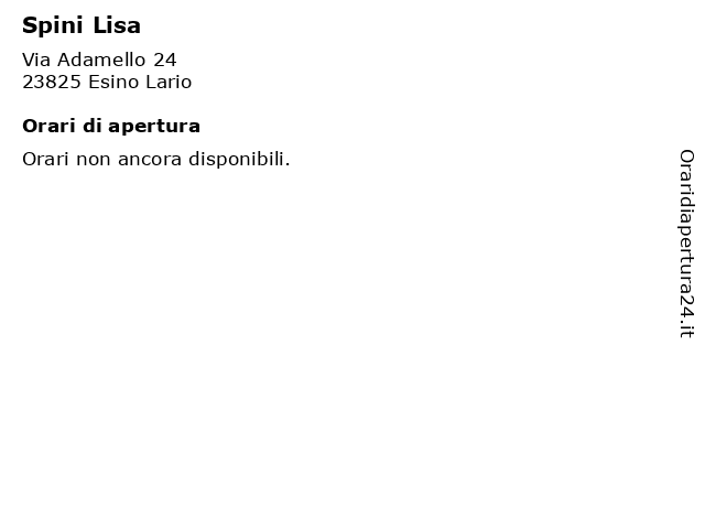 Spini Lisa a Esino Lario: indirizzo e orari di apertura
