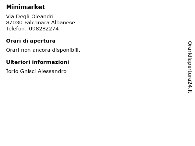 Minimarket a Falconara Albanese: indirizzo e orari di apertura
