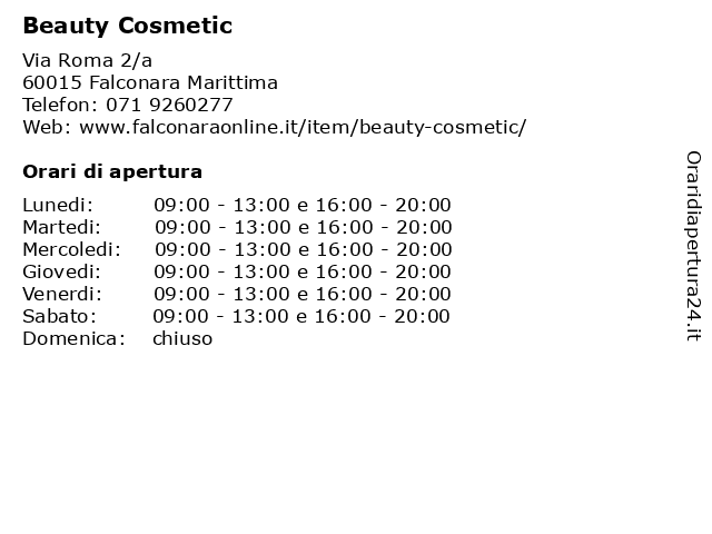 Beauty Cosmetic a Falconara Marittima: indirizzo e orari di apertura