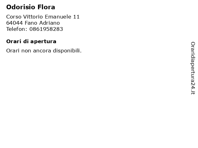 Odorisio Flora a Fano Adriano: indirizzo e orari di apertura