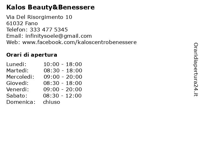 Kalos Beauty&Benessere a Fano: indirizzo e orari di apertura