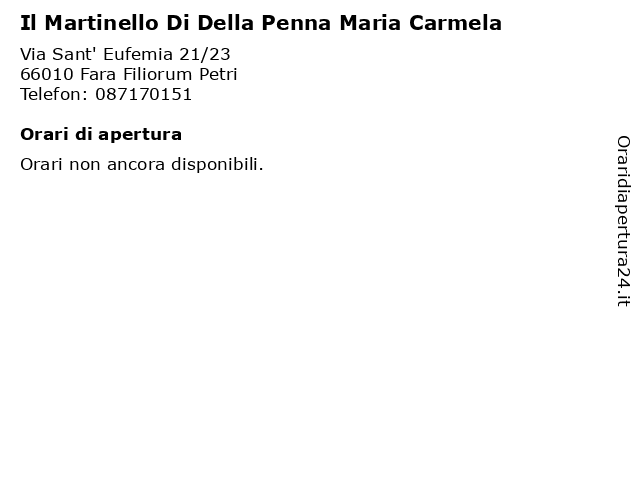 Il Martinello Di Della Penna Maria Carmela a Fara Filiorum Petri: indirizzo e orari di apertura