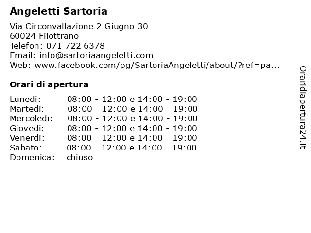 Angeletti Sartoria a Filottrano: indirizzo e orari di apertura