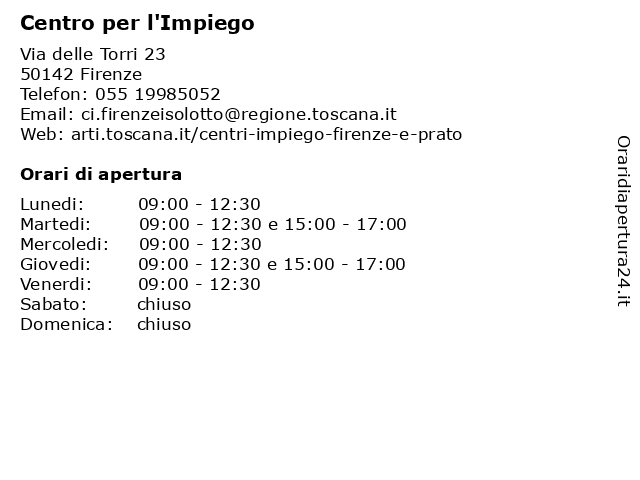Centro per l'Impiego a Firenze: indirizzo e orari di apertura