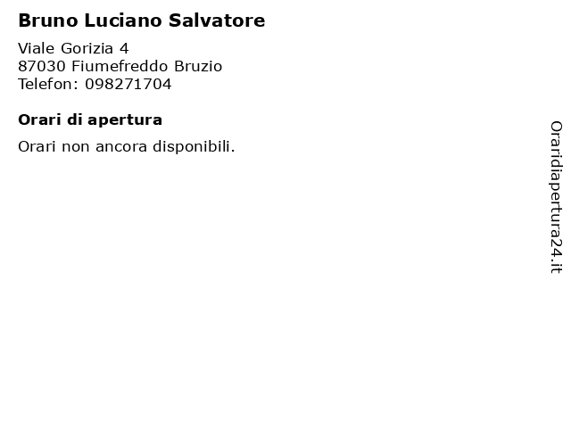 Bruno Luciano Salvatore a Fiumefreddo Bruzio: indirizzo e orari di apertura