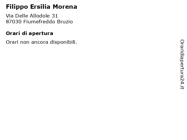 Filippo Ersilia Morena a Fiumefreddo Bruzio: indirizzo e orari di apertura