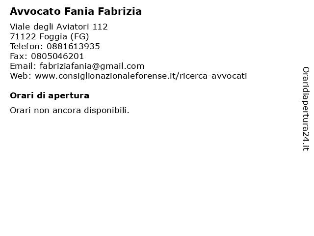 Avvocato Fania Fabrizia a Foggia (FG): indirizzo e orari di apertura