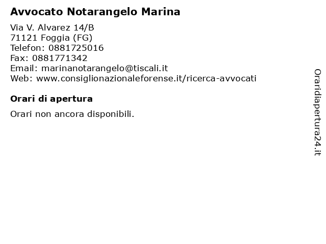 Avvocato Notarangelo Marina a Foggia (FG): indirizzo e orari di apertura