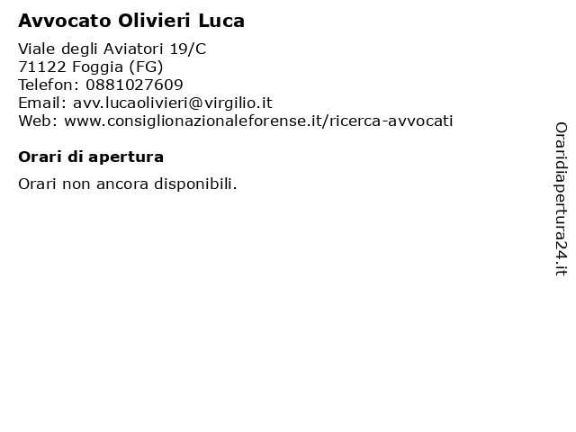Avvocato Olivieri Luca a Foggia (FG): indirizzo e orari di apertura